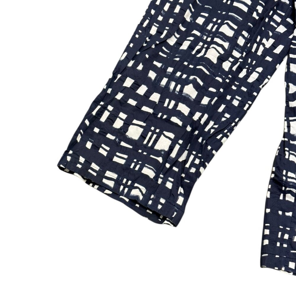Vintage Rachel Comey Blue & White Abstract Print Cotton Overalls - Picture 7 of 8